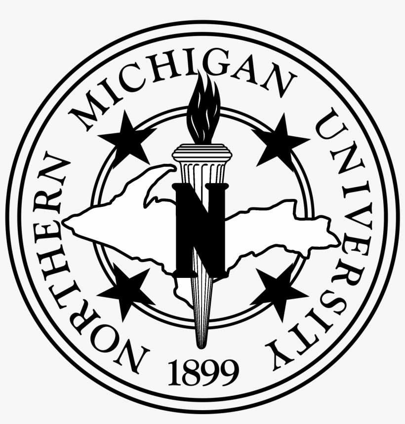 Northern Michigan University Logo Black And Ahite - Northern Michigan University Seal, transparent png