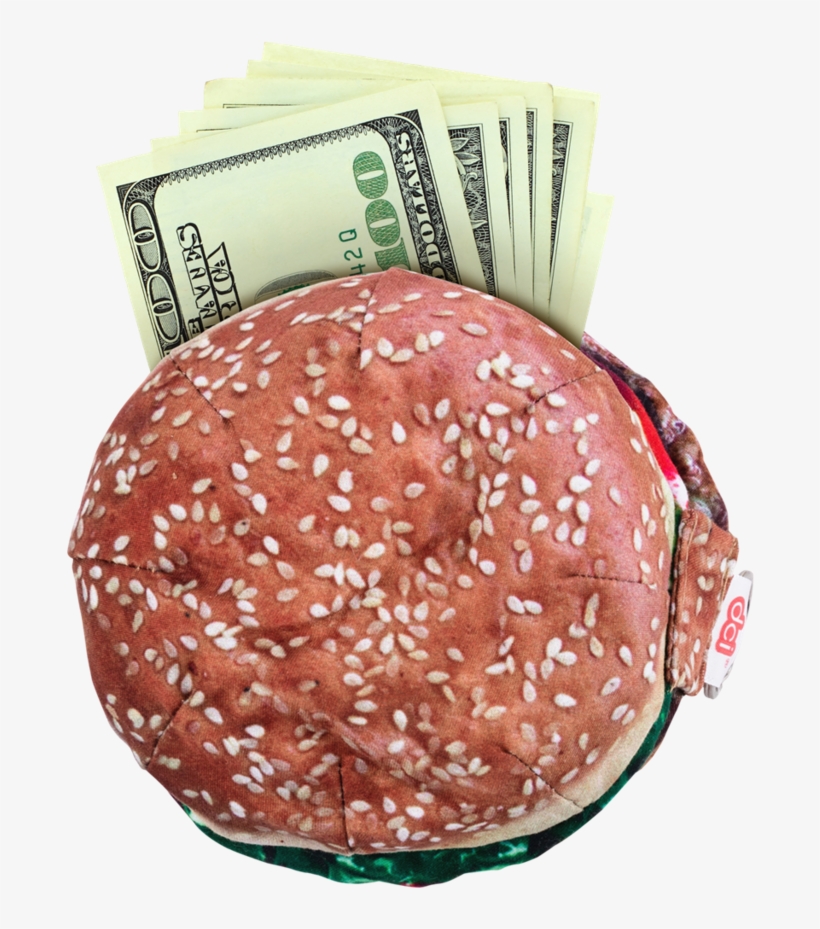 Yummypocket Hamburger With Dollar Bills - Cute Glitter Animal Stationery, transparent png