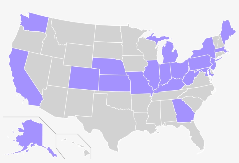Home States Of Prohibition Party Presidential Nominees - Furries Map, transparent png