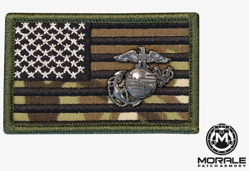 Camo Flag With Marine Corps Ega - Flag Of The United States, transparent png