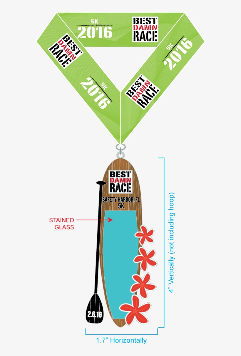 2016 - Safety Harbor - 5k Medal - Grip Tape, transparent png