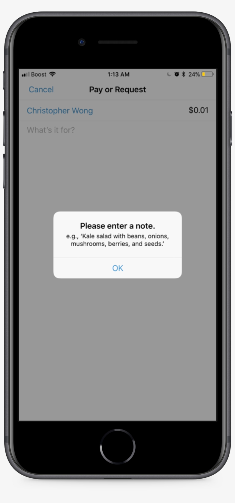 A Pop Up Asking User To Enter Note If They Try And - Mobile App, transparent png