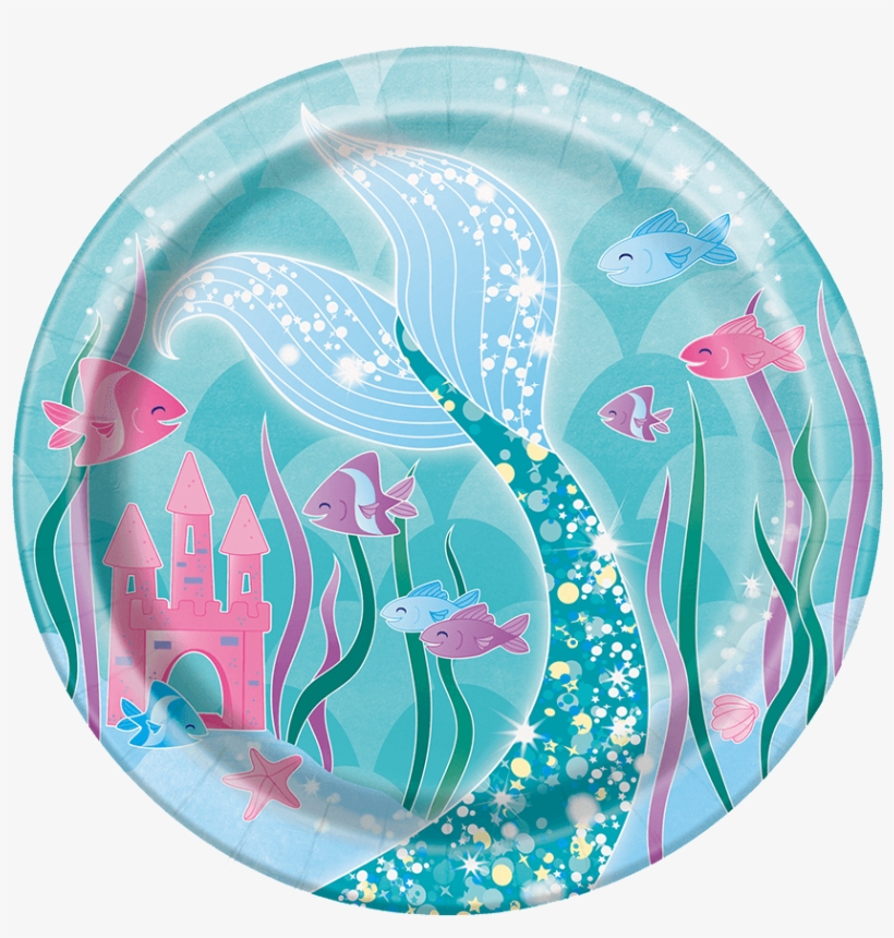 Under The Sea Mermaid Plate Small - Mermaid Party Plates, transparent png