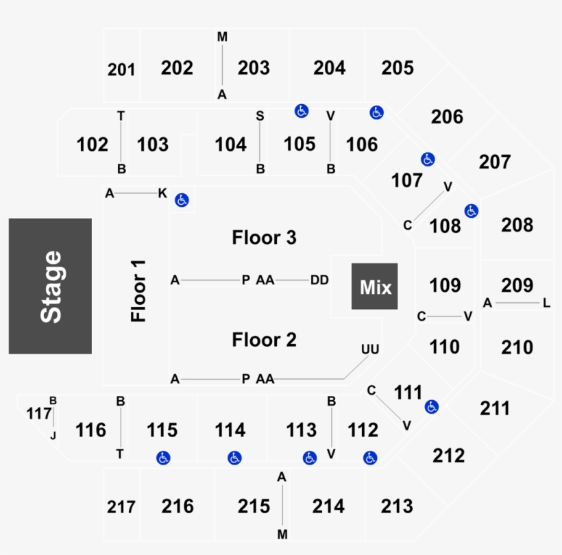 K Rock Centre Seating Chart, transparent png