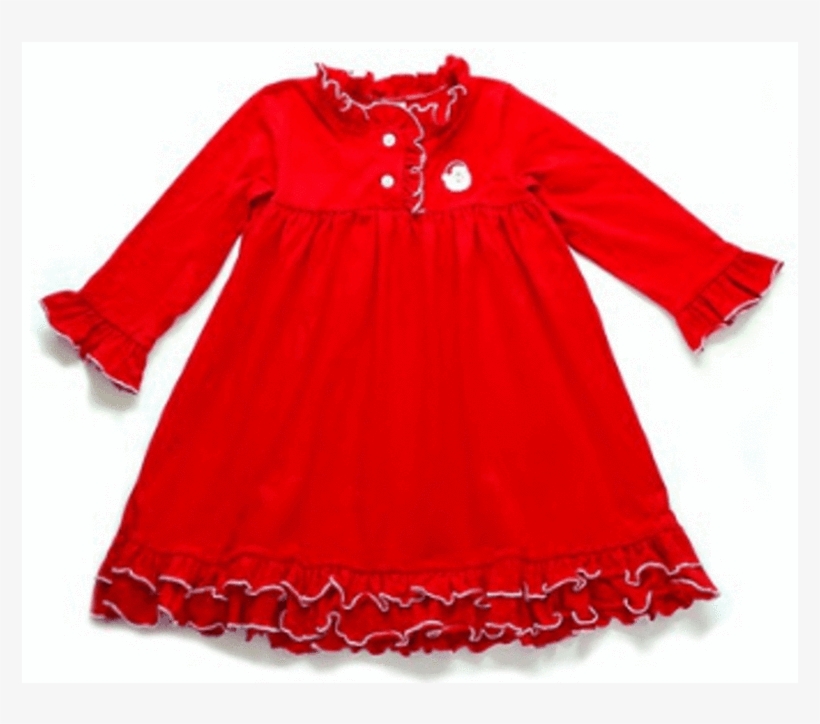 Christmas Pajamas Dress With Santa Applique - Girl, transparent png