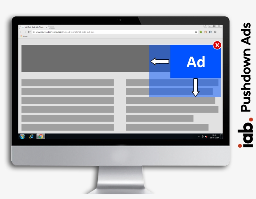 Iab Pushdown Ads - Computer Monitor, transparent png