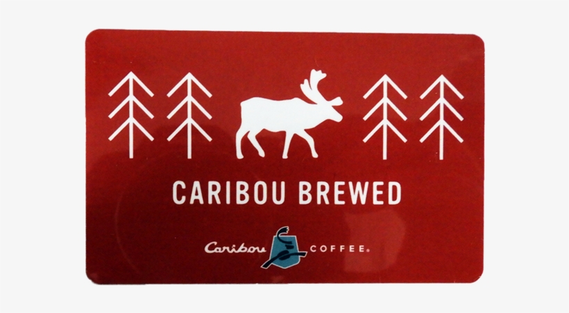 Caribou Card Holiday Red W/ Trees And Reindeer - Reindeer, transparent png