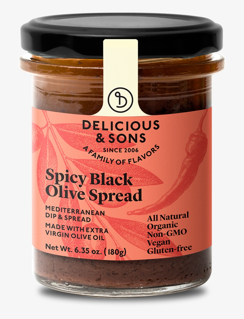 Organic Spicy Black Olive Spread Delicious & Sons - Wine In Black, transparent png