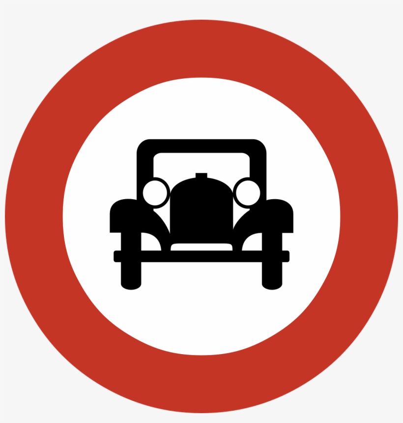 Ban Banned Motor Vehicles - Sign, transparent png