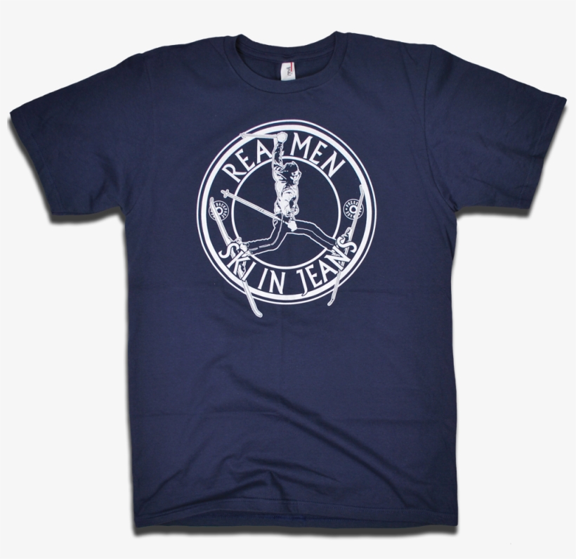 Image Of "real Men Ski In Jeans" - Active Shirt, transparent png