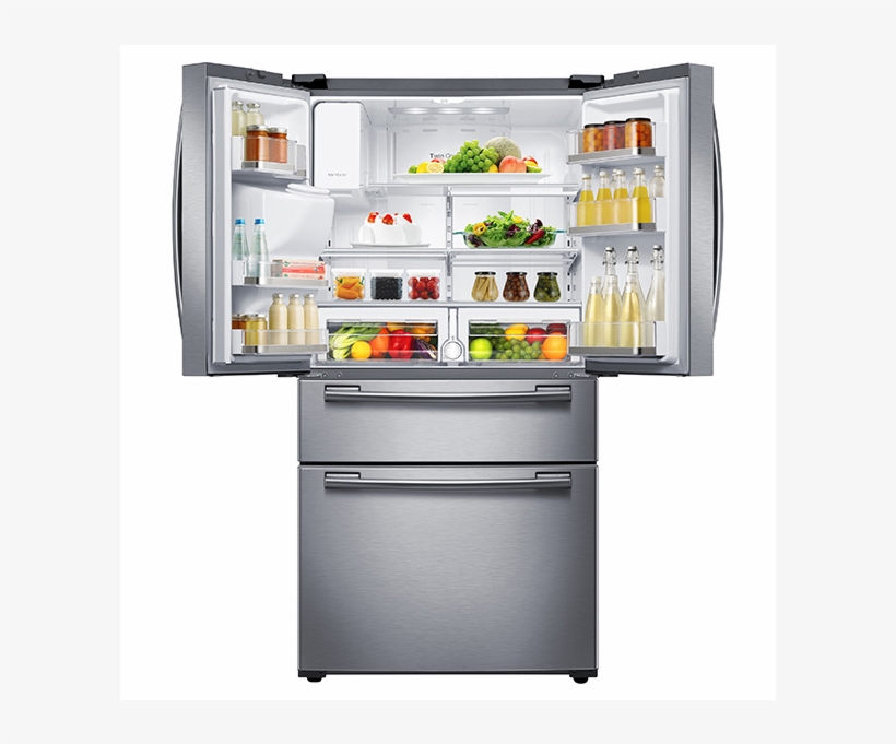 Samsung Rf25hmedbsr 33" French Door Refrigerator - Samsung Refrigerator 28 Cu Ft, transparent png