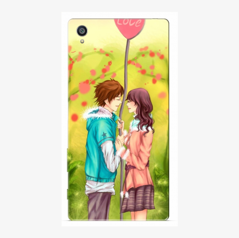Sony Xperia M4 Love Couple Designer 3d Printed Mobile - Romantic Cartoon Pic Love Couple, transparent png