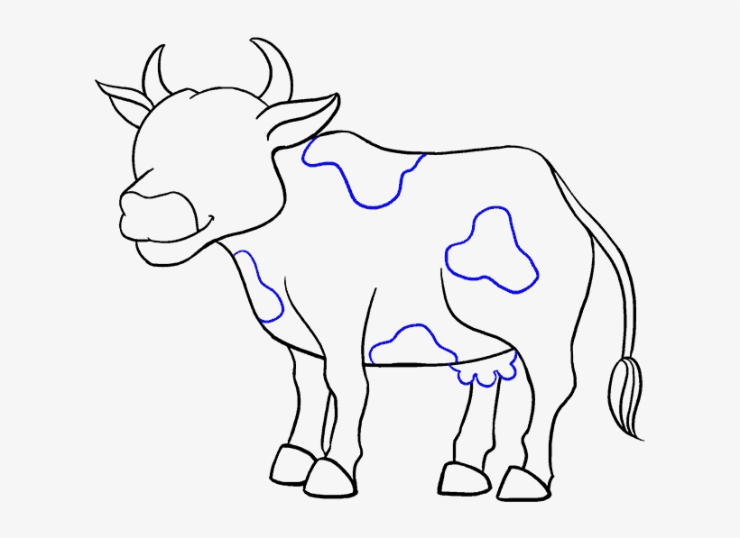 Cows Drawing Simple - Dibujos De Vacas Fáciles, transparent png