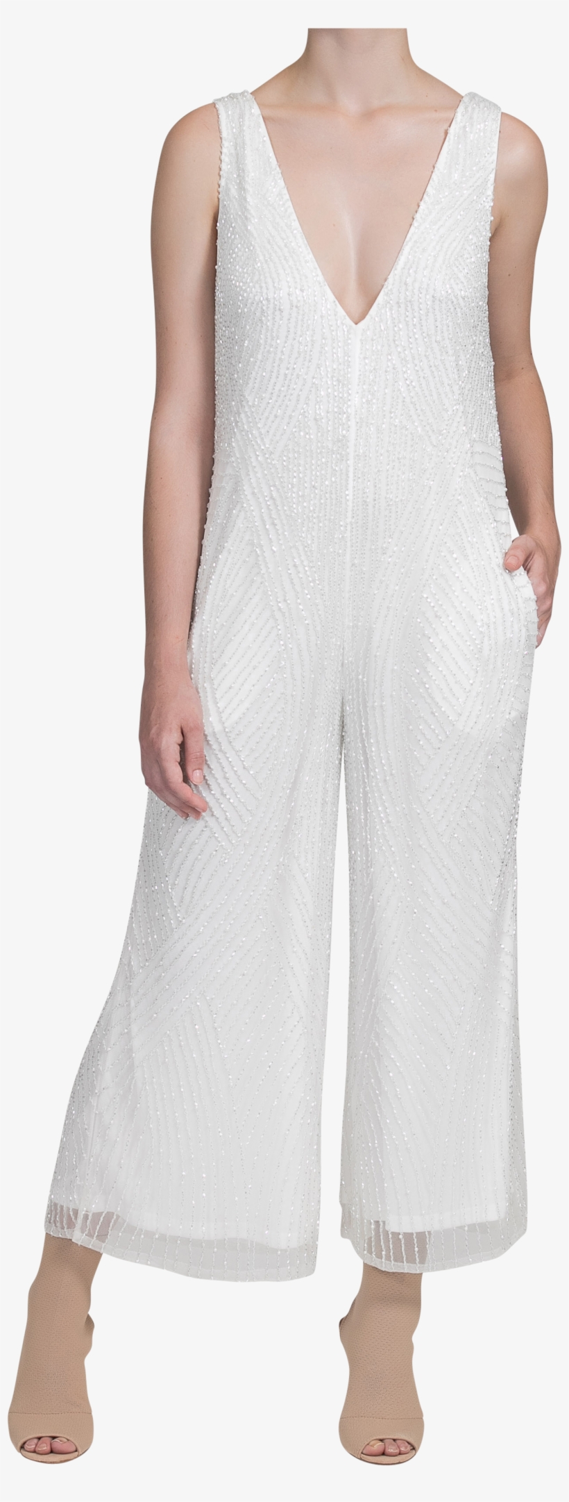 Amplify Jumpsuit - Pearl White - Gown, transparent png