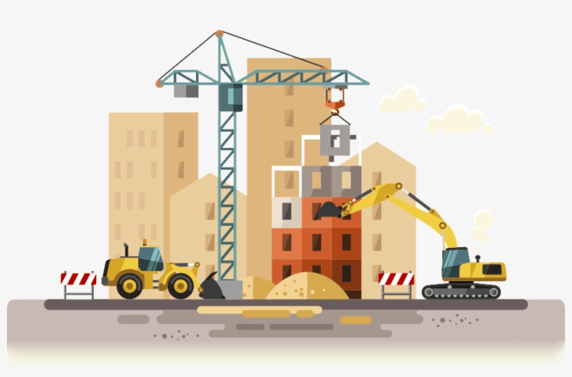 Construction Digital Marketing - Building Construction Vector Flat, transparent png