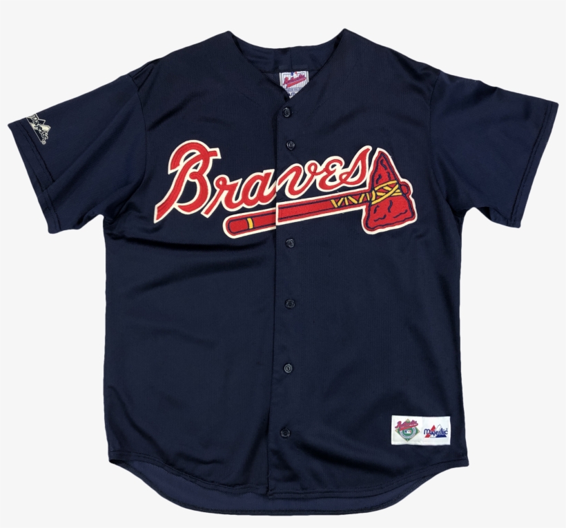Vintage Atlanta Braves Jersey Navy Blue - Atlanta Braves, transparent png