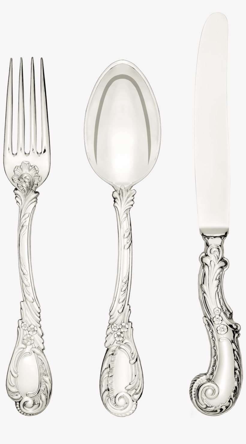 Jarosinski & Vaugoin Hand Forged Silver Cutlery Design - Fork, transparent png