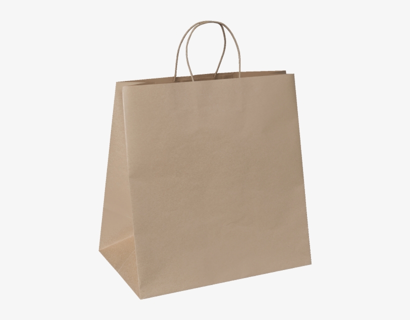 Twist Handle Brown Paper Carry Bag Small, transparent png