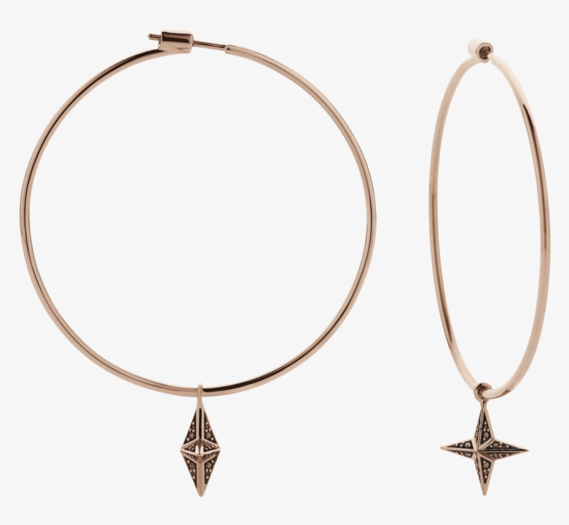 Faux Pave Star Hoop Earrings - Earrings, transparent png
