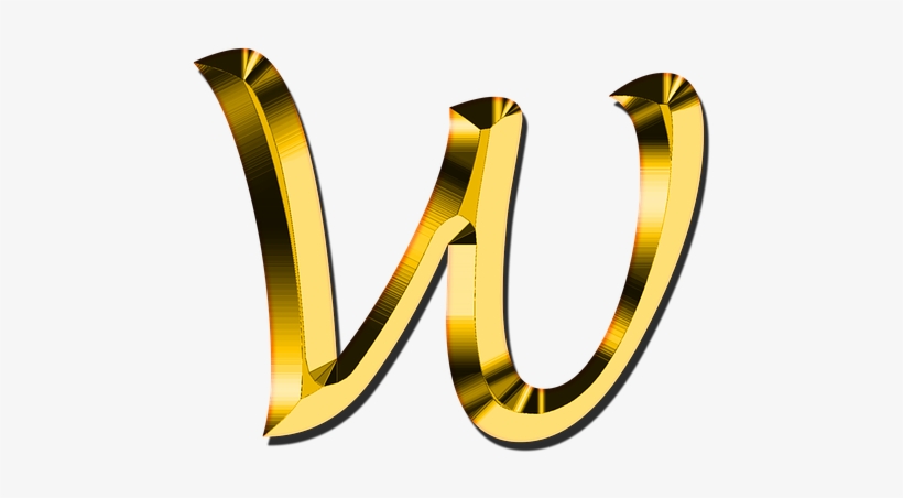 Letters, Abc, W, Alphabet, Learn, Education, Read - Gold W Letter, transparent png