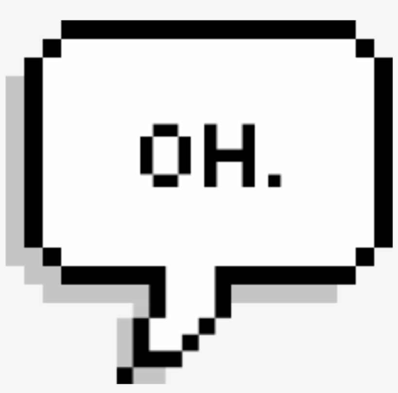 #oh #pixel #bubble #black #text #words #tumblr #insta - Pixel Speech Bubble Jimin, transparent png