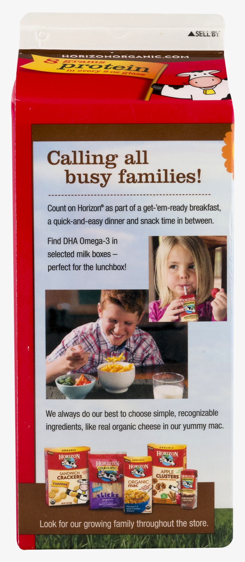 Horizon Organic Dha Omega 3 1% Low Fat Chocolate Milk, - Child, transparent png