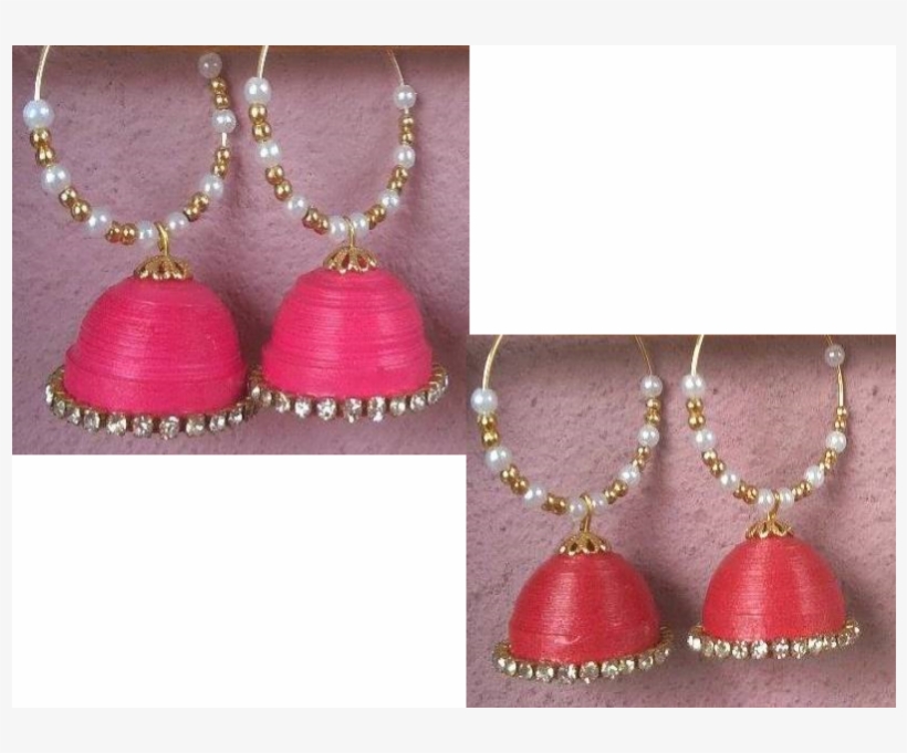 Paper Quilling Earrings Pink And Red Quilling Hanging - Body Jewelry, transparent png