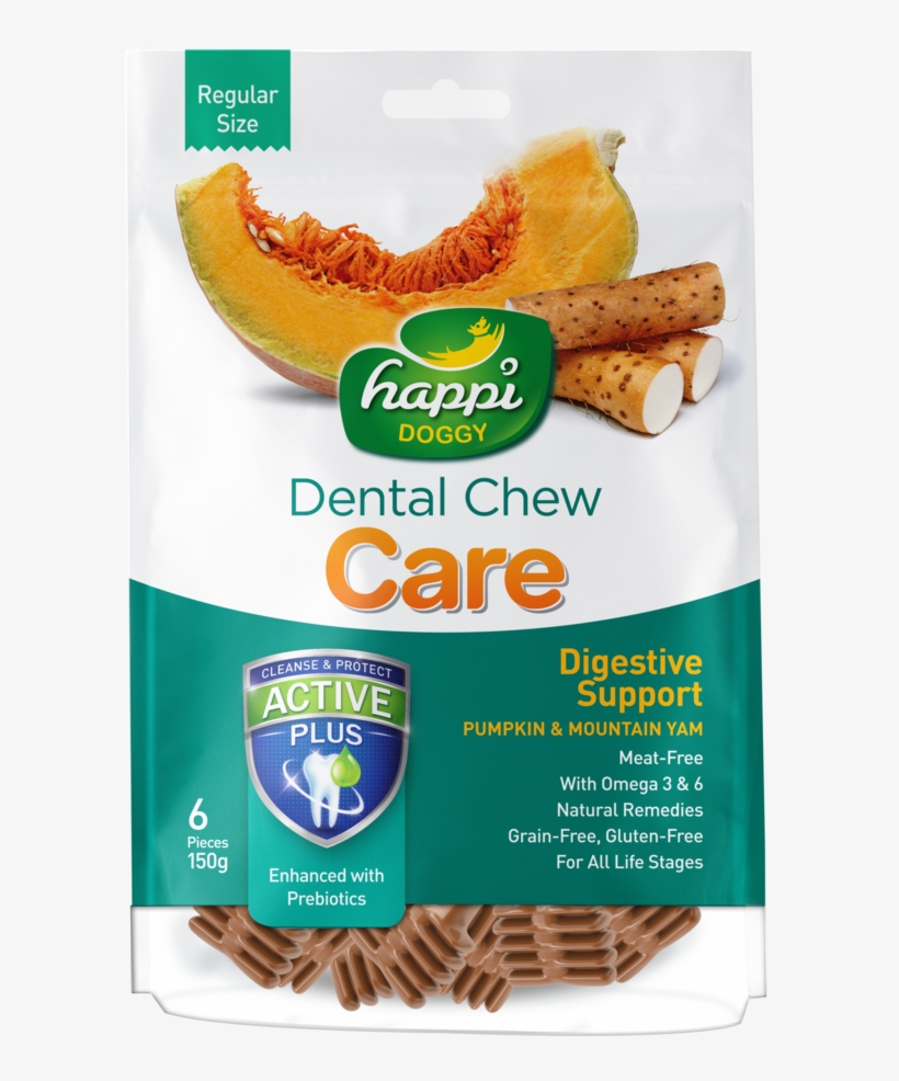 Happi Doggy Dental Chew Care Digestive Support Pumpkin - Happi Doggy Dental Chew Care, transparent png