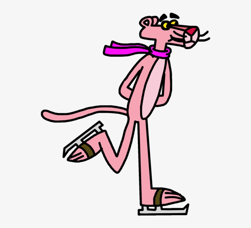 Pink Panther Doing Ice Skating By Marcospower - Panther On Ice, transparent png