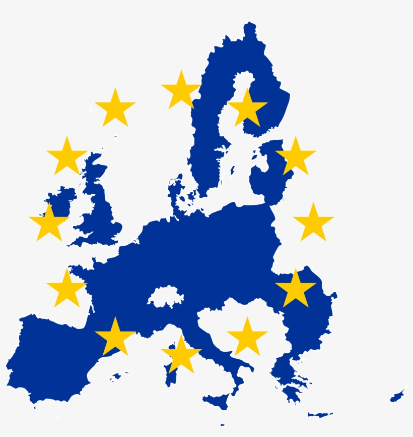 Eu Flag Map - Eu Flag On Map, transparent png