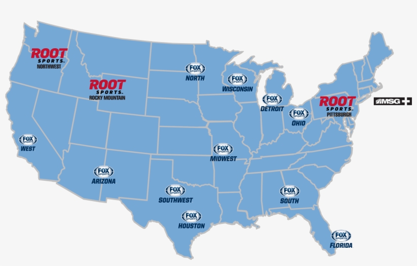 2012 New Fox Rsn Logos Collegiate Prog Map Copy - Whidbey Island On Map, transparent png