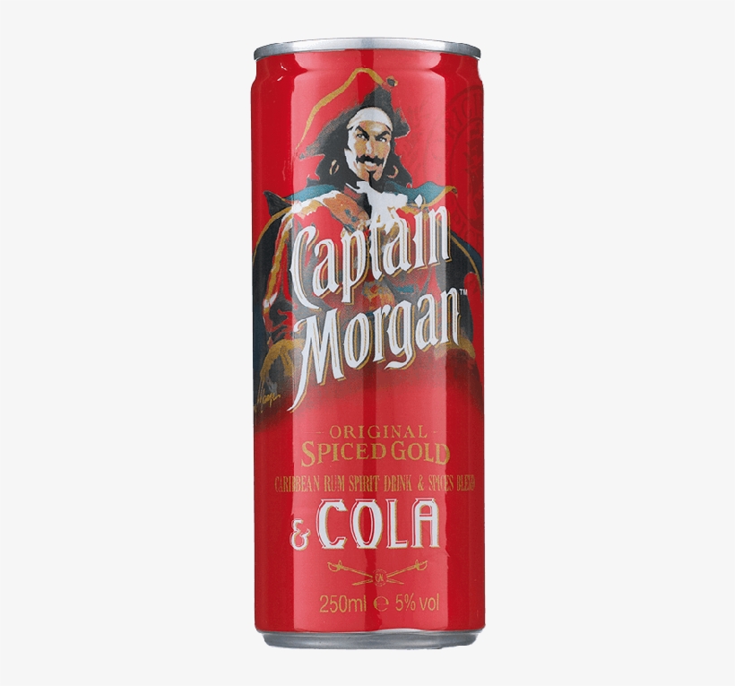 Captain Morgan Rum & Cola 25 Cl - Caffeinated Drink, transparent png
