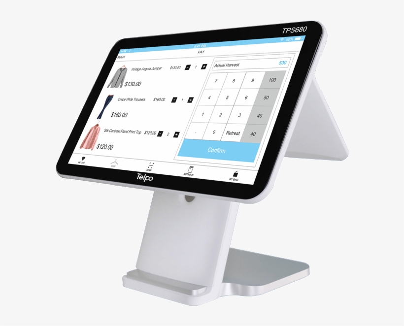 Dual Screen 5th Generation Android Cash Register Machine - Cash Register Tps680, transparent png