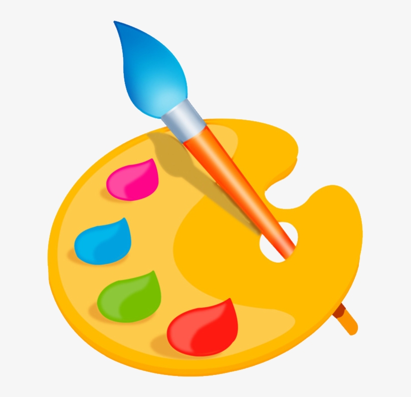 Paint Palette And Brush Png Image - Paintbrush And Palette Png, transparent png