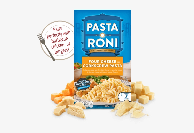 Four Cheese Corkscrew Pasta Flavor - Pasta Roni Parmesan, transparent png