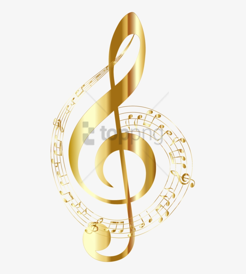 Free Png Gold Music Notes Png Png Image With Transparent - Golden Treble Clef, transparent png