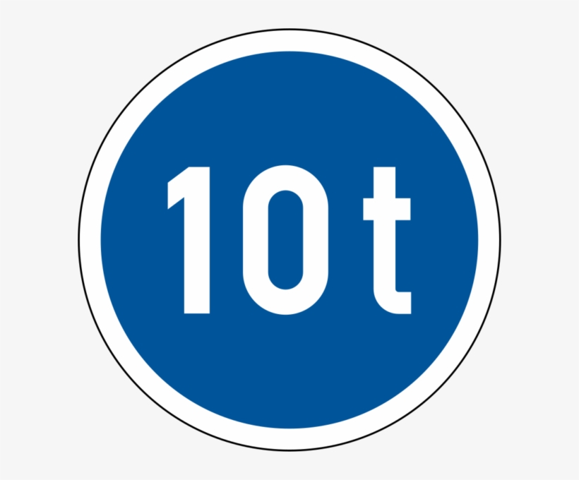Vehicles Exceeding Mass Only Sign - Circle, transparent png