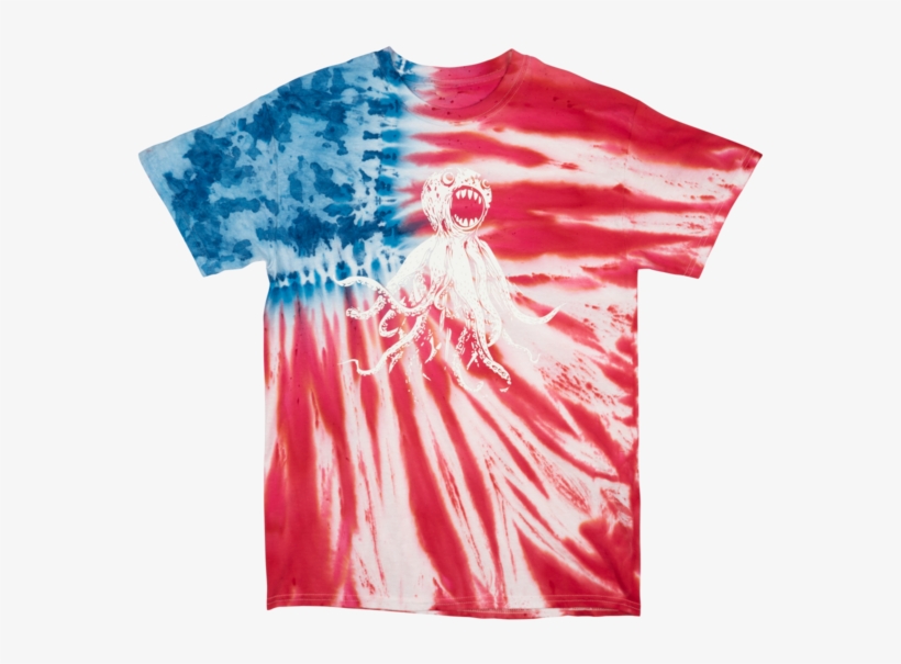 Octopus Flag Tie Dye Tee - Active Shirt, transparent png