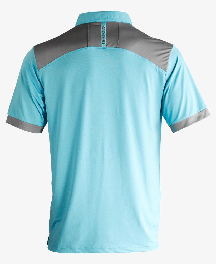Rockwell Poly-blend Polo - Polo Shirt Aqua Blue And Gray, transparent png