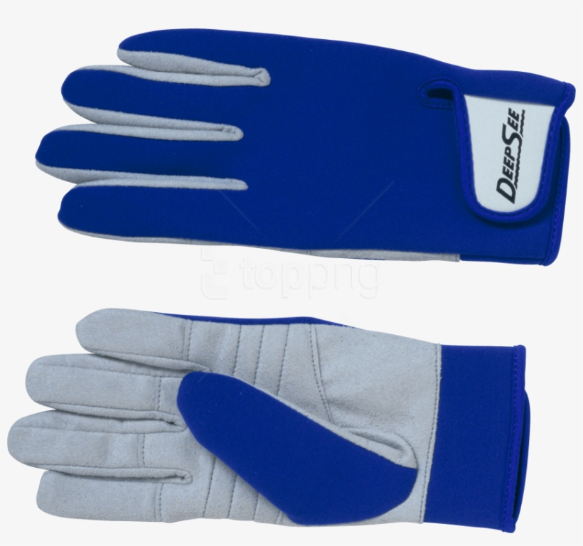 Deep See Blue Gloves Png - Football Gear, transparent png