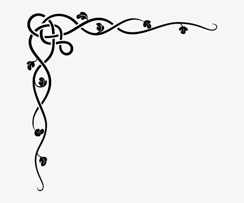 Flourish Clipart Vine Border Design Black And White 640x602 PNG Download PNGkit