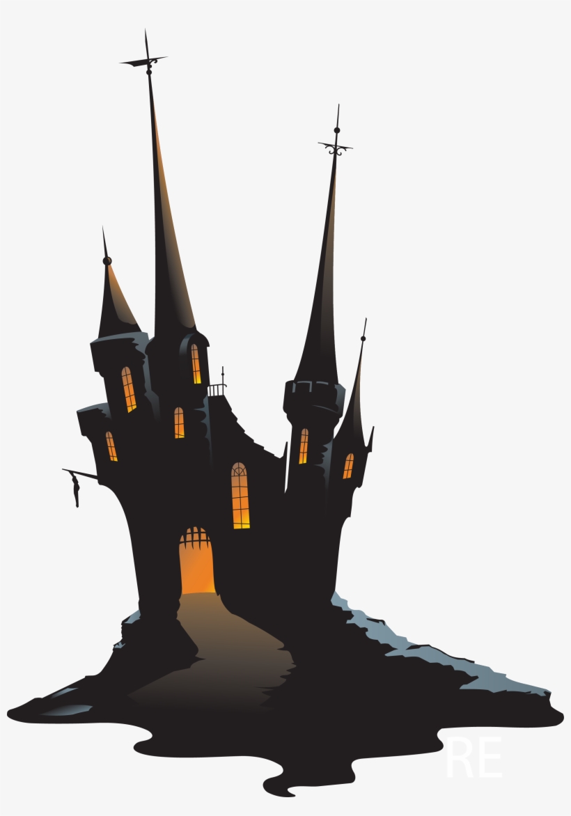 Haunted House Clipart Haunted Castle - Haunted Castle Silhouette Png, transparent png
