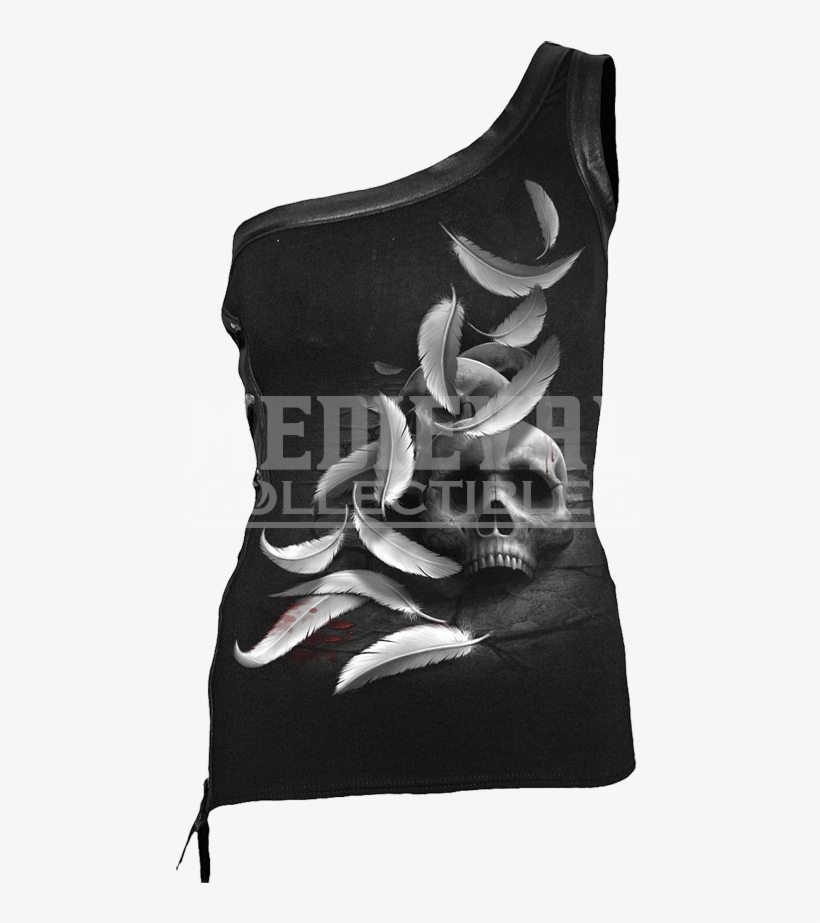 Broken Feathers Off Shoulder Womens Shirt - Active Tank, transparent png