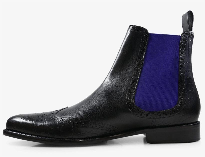 Ankle Boots Erol 32 Black Elastic Purple Flame - Chelsea Boot, transparent png