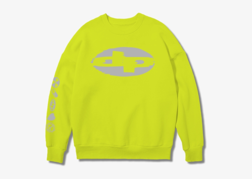 Reflective Fluro Yellow Sweat Shirt - Long-sleeved T-shirt, transparent png