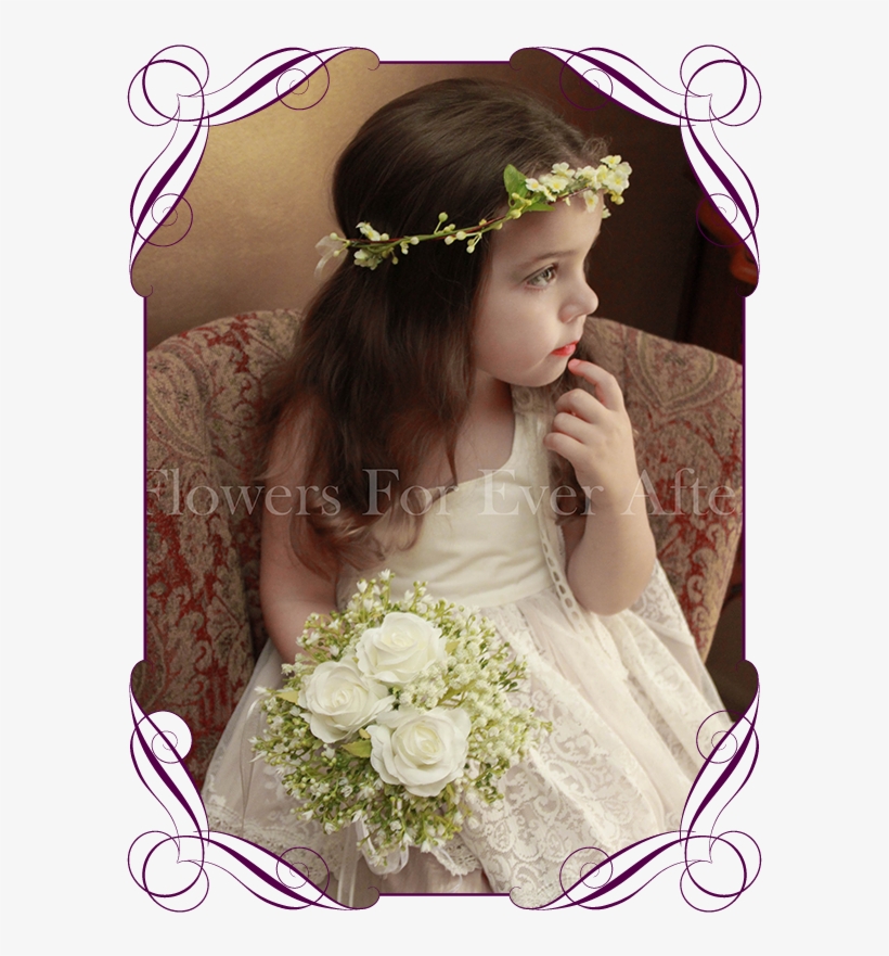 Silk Artificial White Wedding Flower Girls Posy Bouquet - Bridesmaid Peony And Roses Bouquets, transparent png