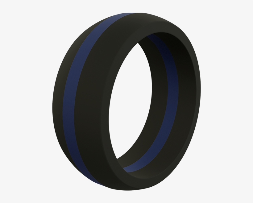 Men's Thin Blue Line Silicone Ring - Ring, transparent png