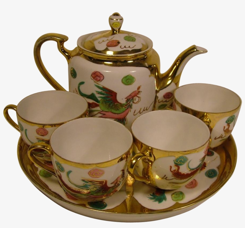 Vintage Porcelain Hand Painted Flying Phoenix And - Porcelain, transparent png