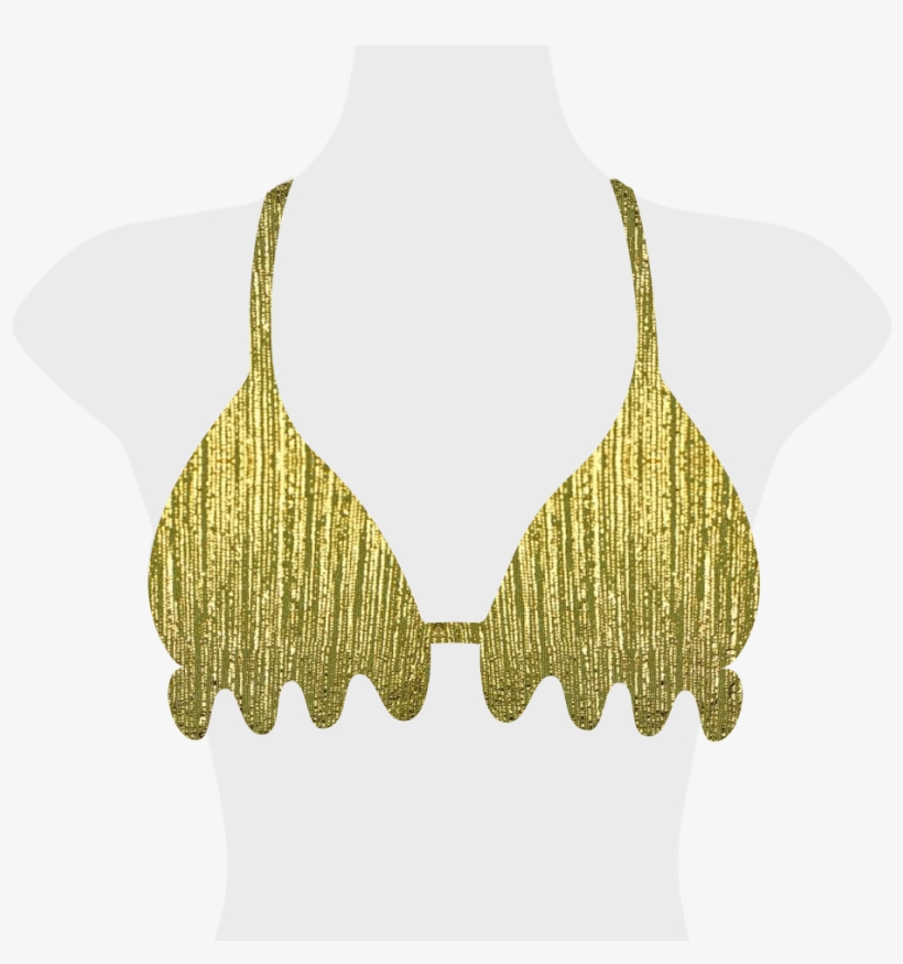 Golden Glow Flora Bikini Top, transparent png