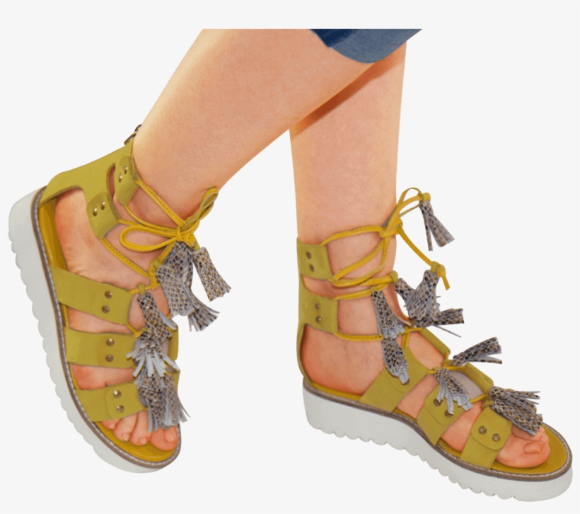 Sandals Celia 20 Nubuk Golden Glow Tassel Snake Dagget - Sandal, transparent png